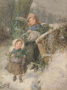 Frederic james Shields,ARWS The Holly Gatherers (mk46) oil painting artist